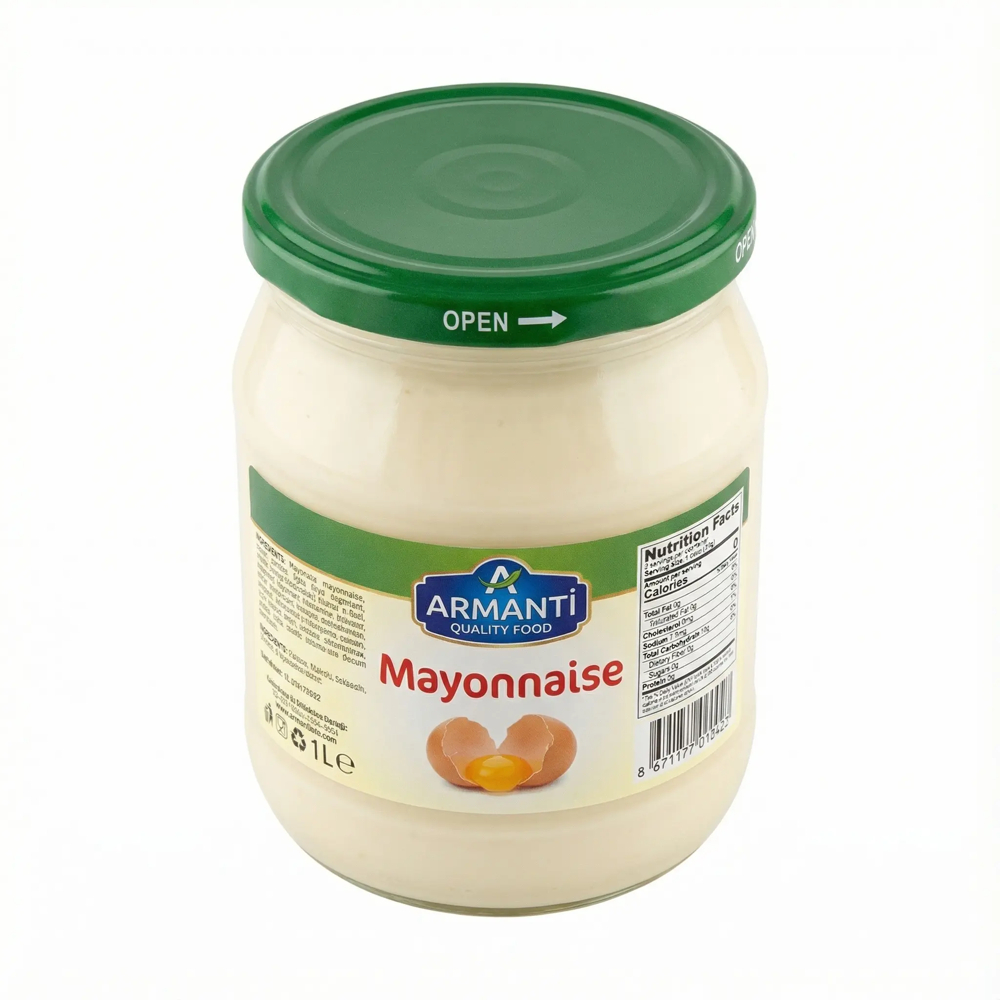bocal de mayonnaise onctueuse Armanti vu de dessus